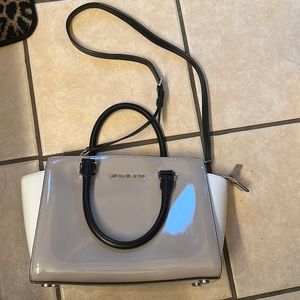 Used Mk satchel gray and white bag great condition